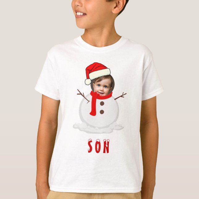 Camiseta Foto Engraçada Face Snowman Natal (Frente)