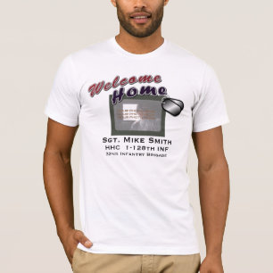 Camiseta Foto feita sob encomenda militar Home bem-vinda