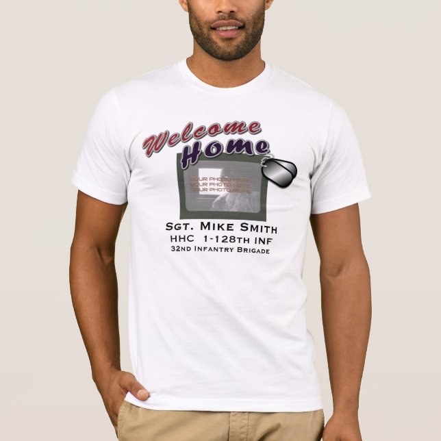 Camiseta Foto feita sob encomenda militar Home bem-vinda (Frente)