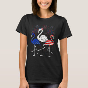 Camiseta Foto Flamingo Patriótica Red White Azul 4º de