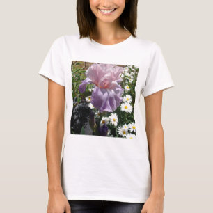 Camiseta Foto floral da Flor Roxo Iris