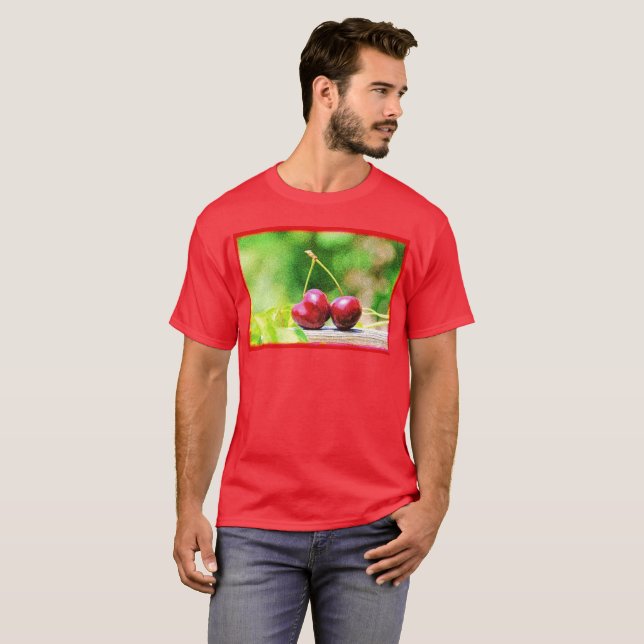 Camiseta Foto "Fruta de Duas Cerejas". Compre agora (Frente Completa)