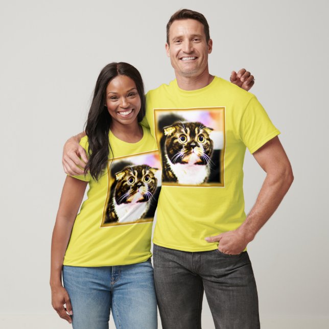 Camiseta Foto Hilariante de um Gato Engraçado. Compre agora (Unissex)