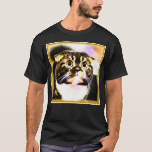 Camiseta Foto Hilariante de um Gato Engraçado em Modo Panic