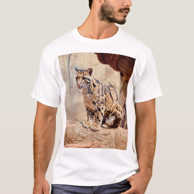 Camiseta foto-leopardo nublada natureza vida selvagem exóti (Frente)
