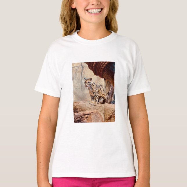 Camiseta foto-leopardo nublada natureza vida selvagem exóti (Frente)