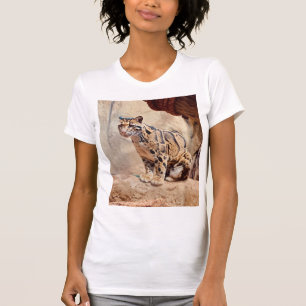 Camiseta foto-leopardo nublada natureza vida selvagem exóti