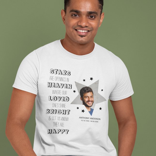 Camiseta Foto Memorial Personalizada de Estrela (Criador carregado)
