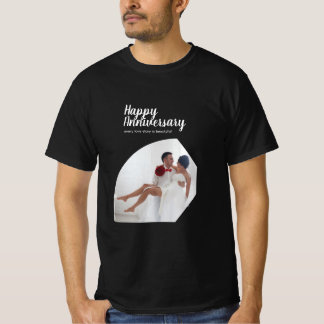 Camiseta Foto Moderna Amor Marido Esposa Feliz Aniversário