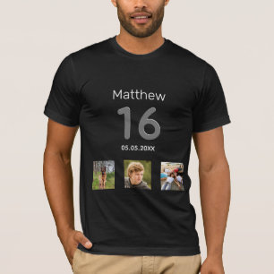 Camiseta Foto-monograma personalizado de 16 anos