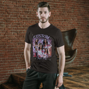 Camiseta Foto Multipla Personalizada, Bootleg Retro Vintage