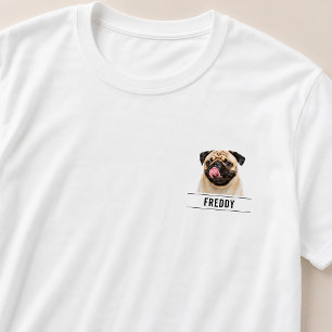 Camiseta Foto & Nome de Animal de Estimação Simples Moderna