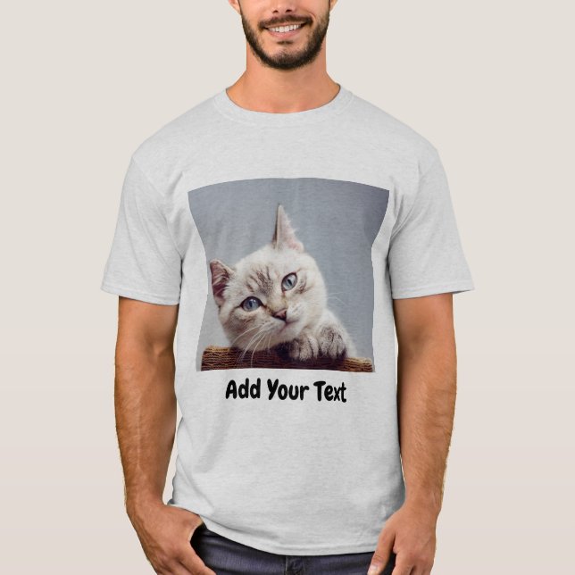 Camiseta Foto personalizada com seu texto (Frente)