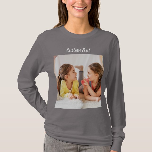 Camiseta Foto Personalizada com Texto Personalizado (Frente)