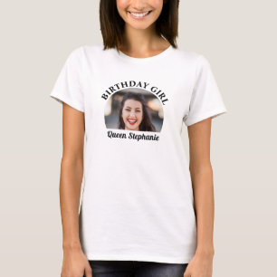 Camiseta Foto personalizada de aniversário e nome