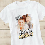 Camiseta Foto personalizada de bebê do Moderno Grunge Simpl<br><div class="desc">Este design simples e clássico é composto por tipografia serif e adiciona uma fotografia personalizada do seu filho, adiciona o nome do seu filho.</div>