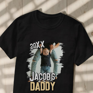 Camiseta Foto personalizada de bebê do pai Moderno Grunge S