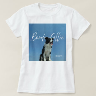 Camiseta Foto Personalizada de Border Collie com Tipografia
