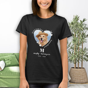 Camiseta Foto Personalizada De Cão De Coração Pet Memorial