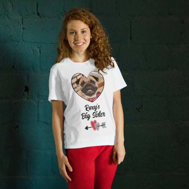 Camiseta Foto personalizada de cão de irmã mais velha (Criador carregado)