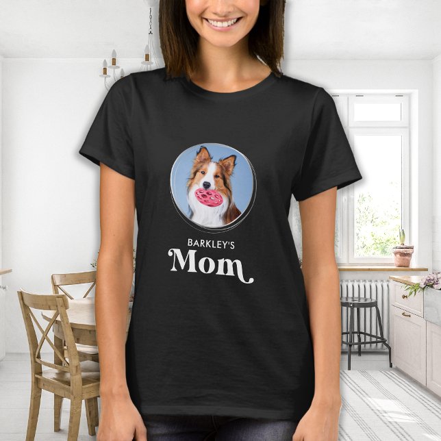 Camiseta Foto Personalizada De Cão De Pet Mãe Moderna Simpl (Criador carregado)