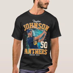 Camiseta Foto Personalizada de Desporto Sénior Azul Amarelo