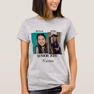 Camiseta Foto personalizada de formatura antes e depois