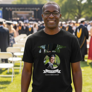 Camiseta Foto personalizada de graduação do Pai orgulhoso