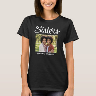 Camiseta Foto Personalizada de IRMÃS com Letra Coração