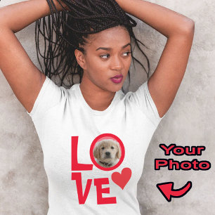 Camiseta Foto Personalizada de Mãe de Cachorro Vermelho Fof