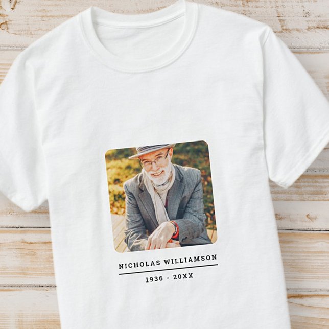 Camiseta Foto Personalizada de Memória Moderna Simples (Criador carregado)