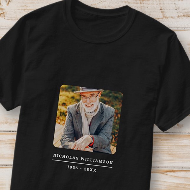 Camiseta Foto Personalizada de Memória Moderna Simples (Criador carregado)
