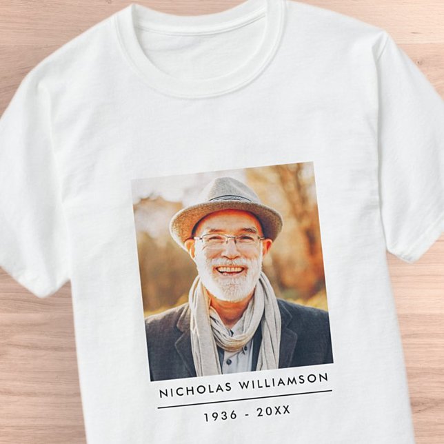 Camiseta Foto Personalizada de Memória Simples Moderna (Criador carregado)
