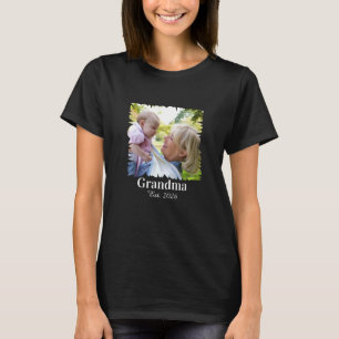 Camiseta Foto Personalizada de Nova Avó Ano de Estabelecime