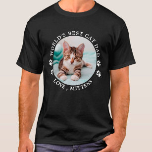 Camiseta Foto personalizada de Pet de Pai de Gato do Mundo