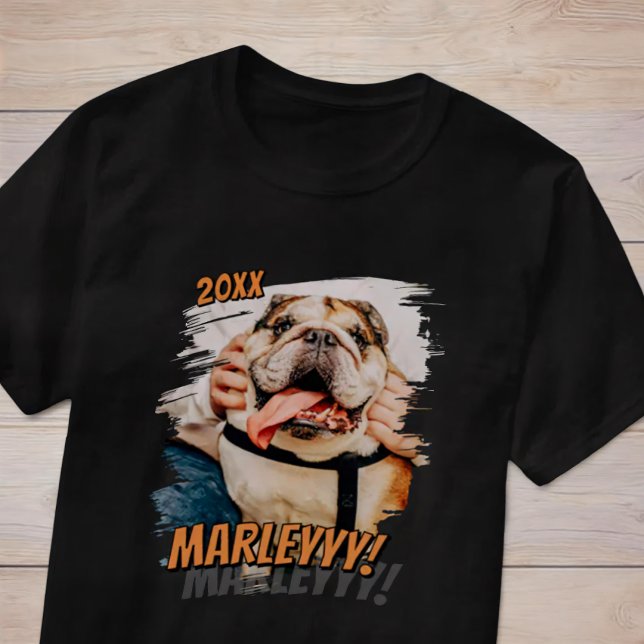 Camiseta Foto personalizada de Pet simples Legal de Grunge  (Criador carregado)