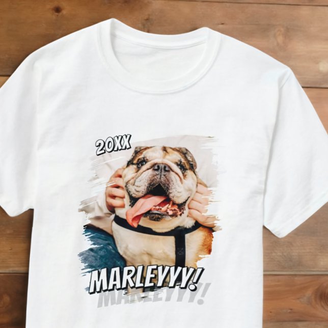 Camiseta Foto personalizada de Pet simples Legal de Grunge  (Criador carregado)