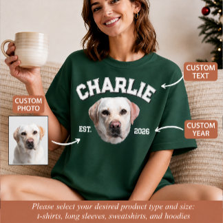 Camiseta Foto Personalizada de Rosto de Animal de Estimação