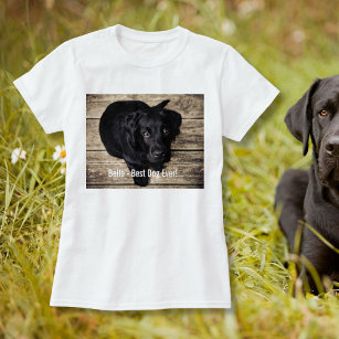 Camiseta Foto personalizada do cão preto no laboratório e n