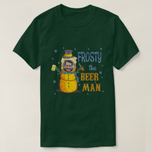 Camiseta Foto Personalizada Do Engraçado Frosty Beer Man no