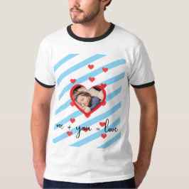 Camiseta Foto Personalizada do Filho – Eu + Você = Amor