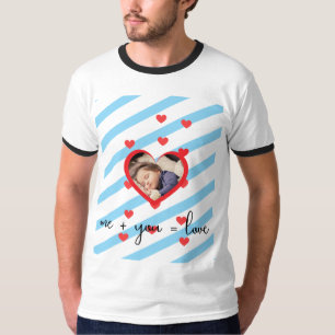 Camiseta Foto Personalizada do Filho – Eu + Você = Amor