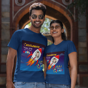 Camiseta Foto personalizada do foguete astronauta