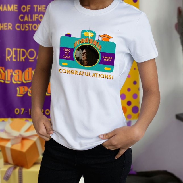 Camiseta Foto personalizada do Formando de arte da câmera d (Criador carregado)