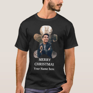 Camiseta Foto personalizada do homem do pão de Natal modern