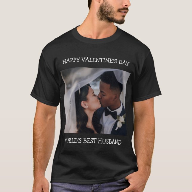 Camiseta Foto personalizada do melhor marido do feliz dia d (Frente)