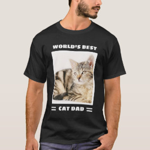 Camiseta Foto personalizada do melhor Pai de gatos do mundo