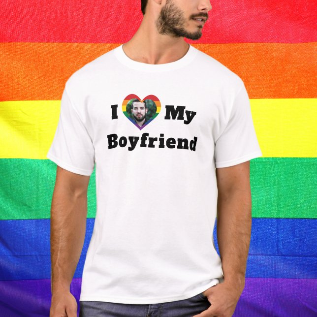 Camiseta Foto personalizada do Orgulho gay LGBTQ Amo meu Na (Criador carregado)