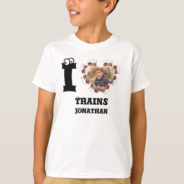 Camiseta Foto personalizada do trem que adoro trens para cr (Frente)