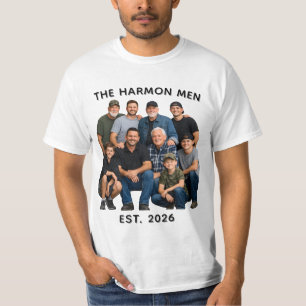 Camiseta Foto Personalizada dos Homens da Família, Nome e A